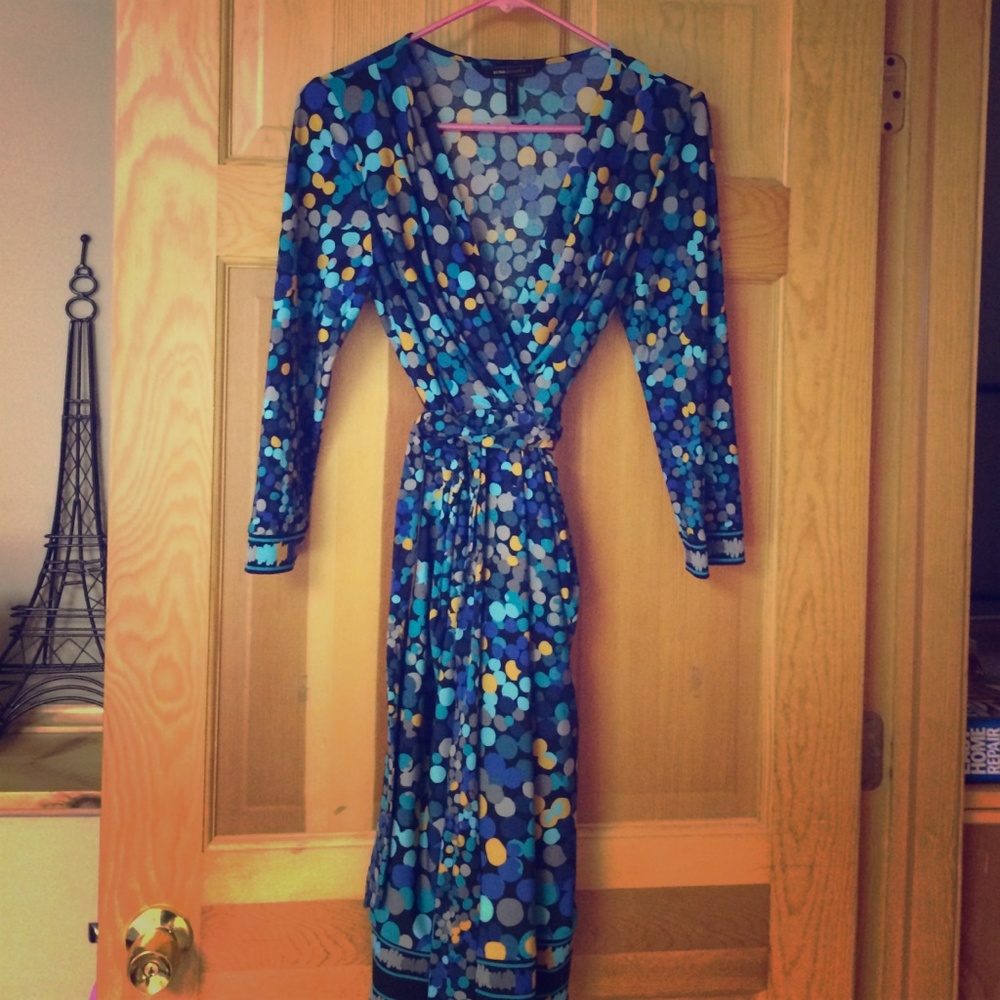 BCBG MaxAzria Polka Dot Wrap Dress